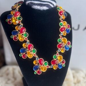 NEW Catwalk Jon Multicolor Gemstone Statement Necklace